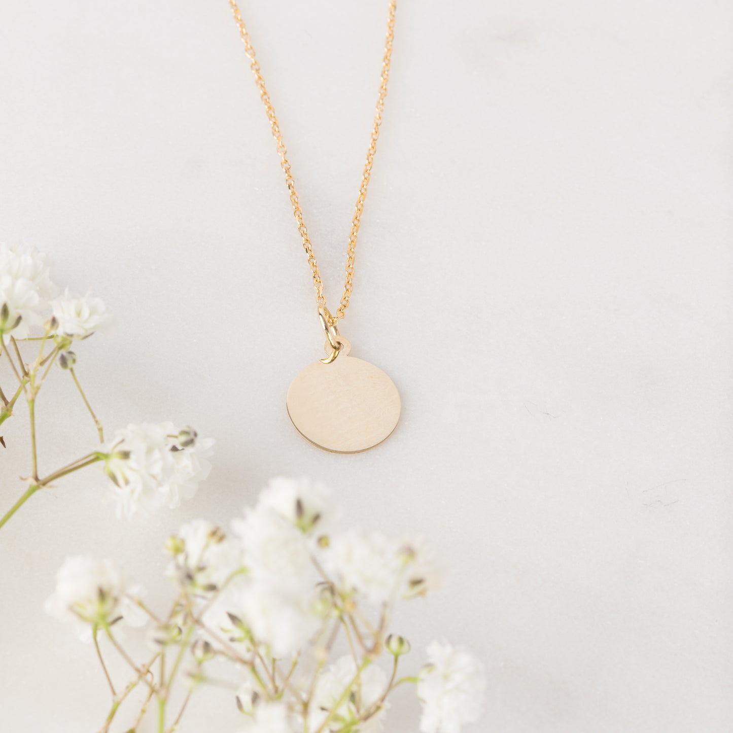 9ct Gold Chain and Disc Pendant