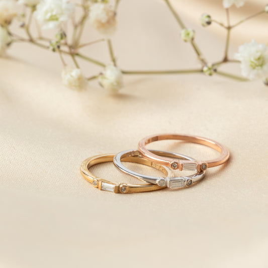 925 Sterling Silver CZ Stacking Ring