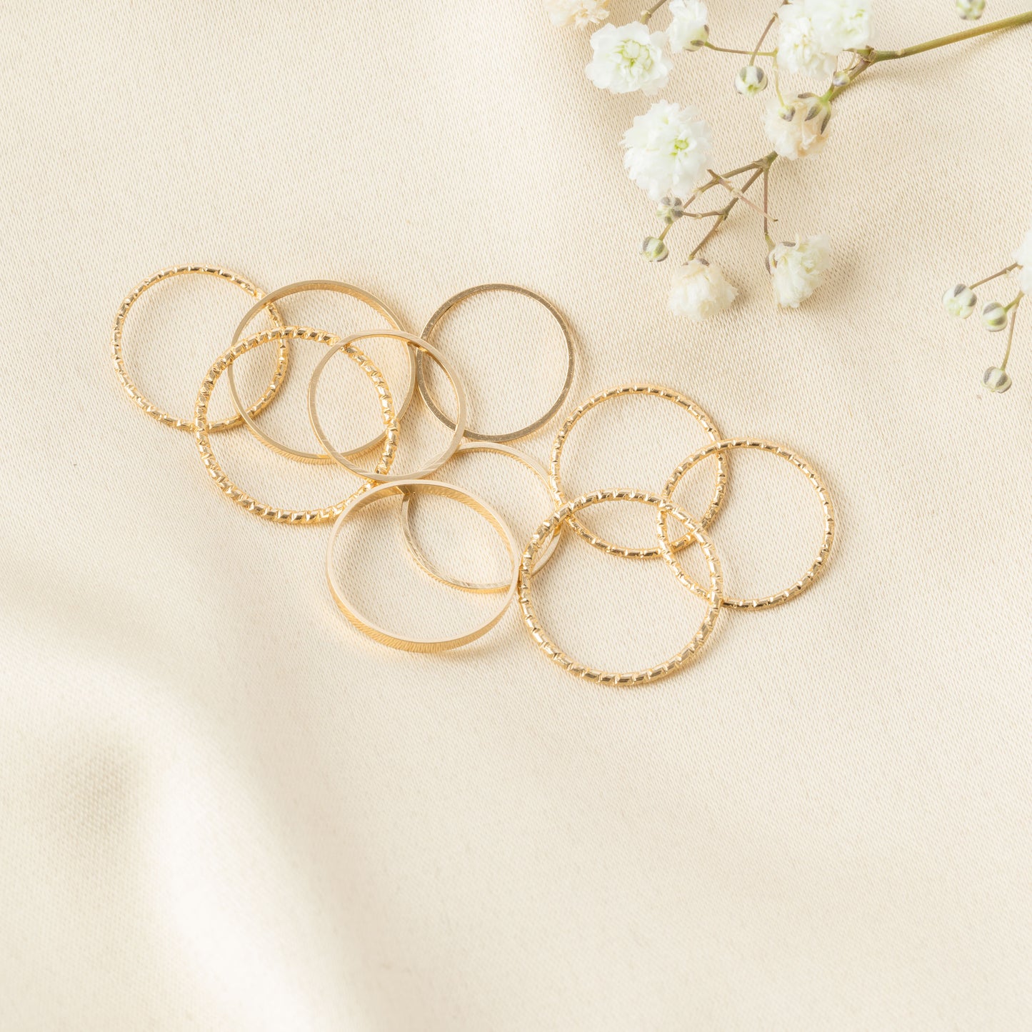 18ct Gold Plated Brass Dainty Stacking Rings
