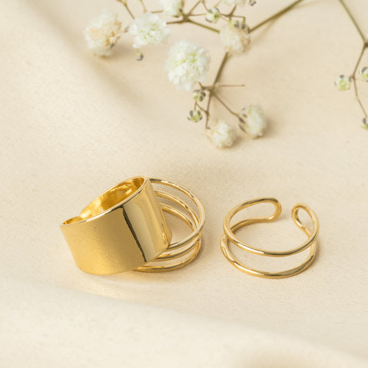 18ct Gold Plated Brass Chunky Rings
