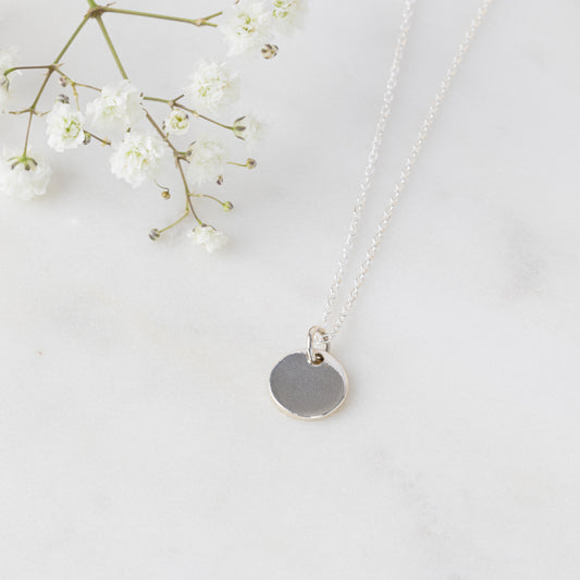 925 Sterling Silver Chain and Disc Pendant