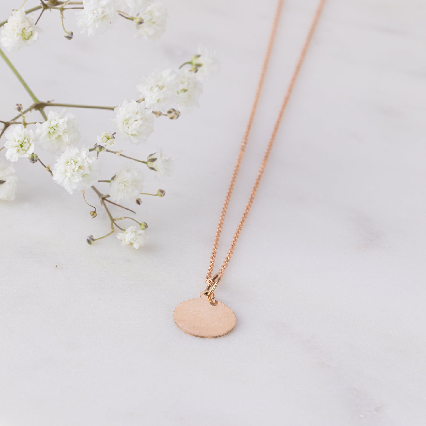 9ct Rose Gold Chain and Disc Pendant