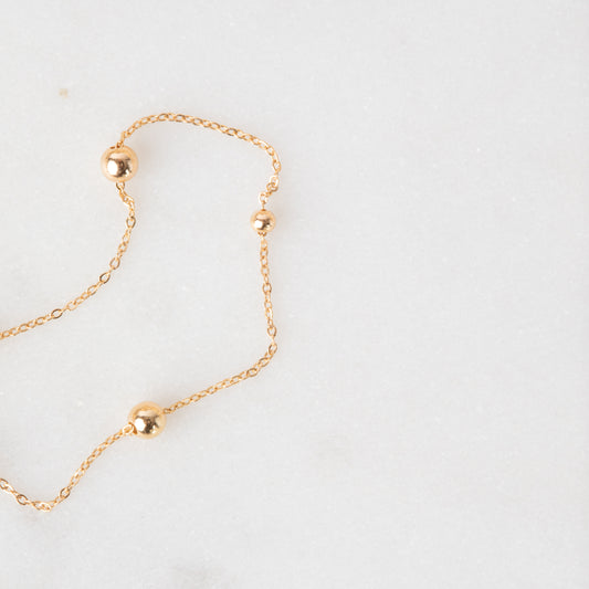 9ct Gold Beaded Anklet