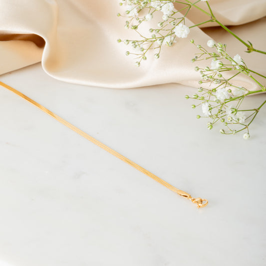18ct Gold Plated Stainless Steel Herringbone Bracelet