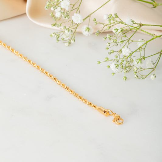 18ct Gold Plated Stainless Steel Rope Bracelet