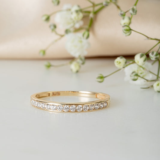 9ct Gold CZ Eternity Band