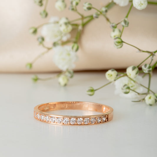 9ct Rose Gold CZ Eternity Band