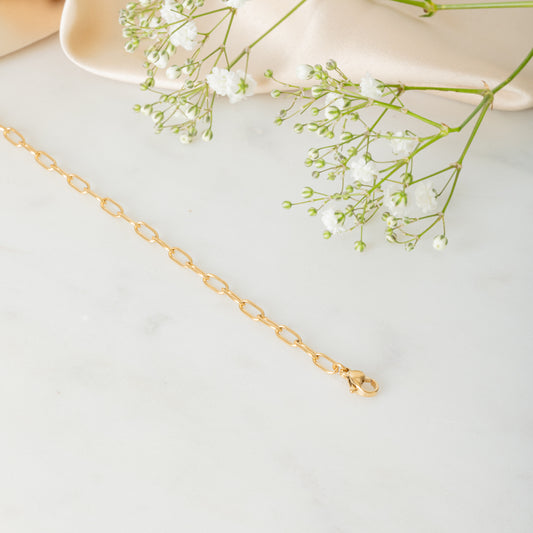18ct Gold Plated Stainless Steel Paperclip Bracelet
